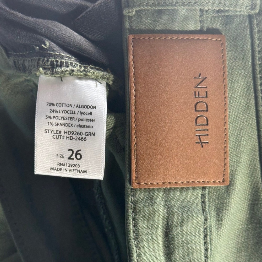 Hidden Jeans Olive Green Wide Leg High Rise Pants Womens 26 Inseam 31" - Picture 5 of 6